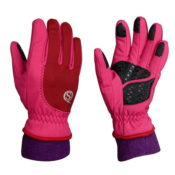 Qunata Wind Brake Winter Long Finger Gloves for Women Pink