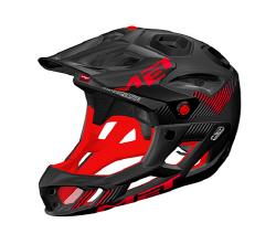 Met New Parachute HES Full Face Helmet Black Red