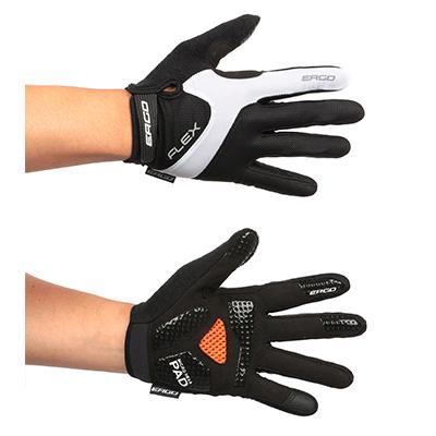 Ergo Mesh Flex Long Bicycle Gloves Micro Hexa Pad White