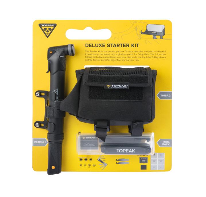 Topeak Bicycle Deluxe Starter Kit Bike Multitool TriBag Pump Tool Pack 