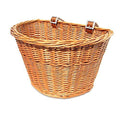 Colorbasket Wicker D-Shape Strap-on Tan Handlebar Basket Natural Color