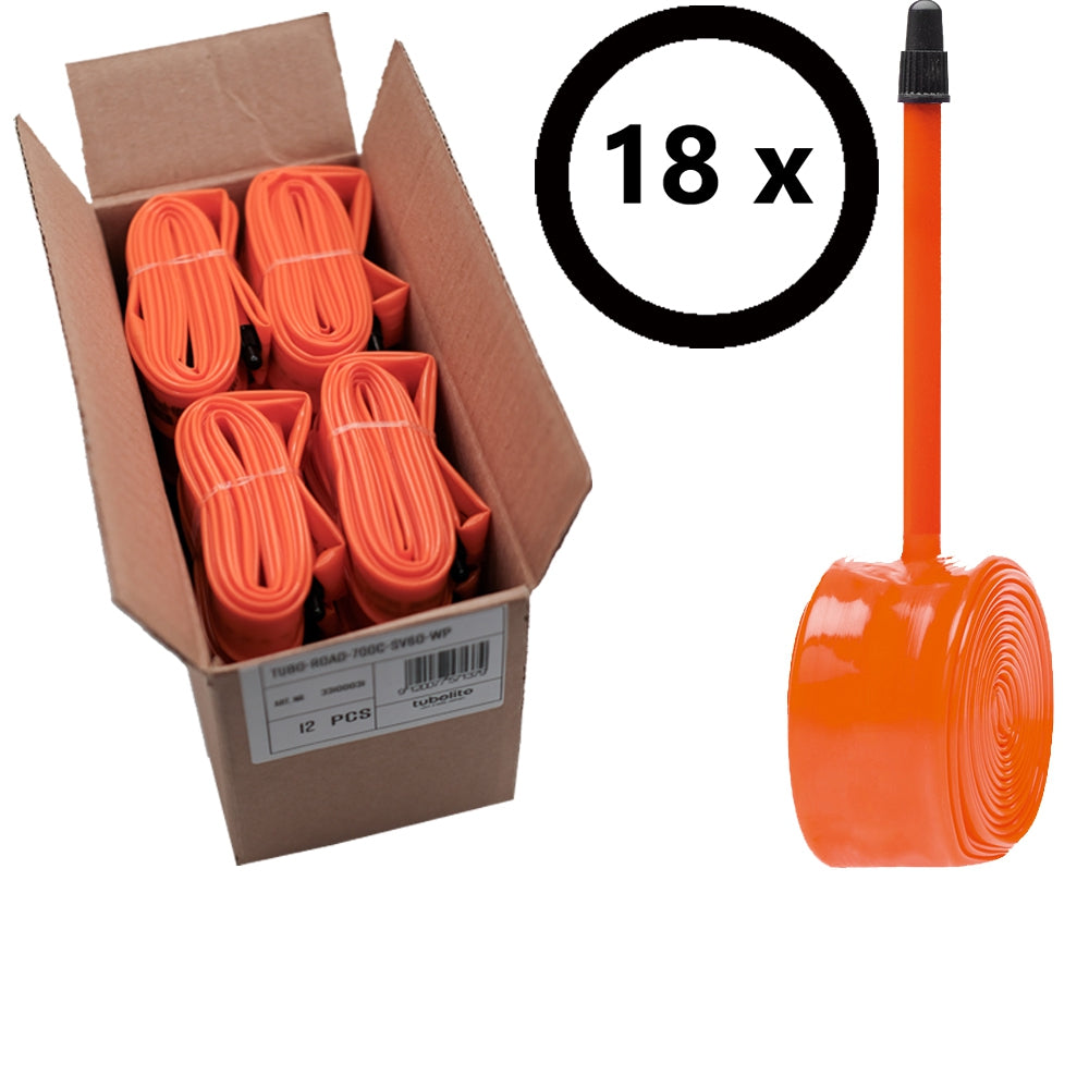 Tubolito Tubo Road 700C-WP 18 pcs 80mm SV Valve Orange