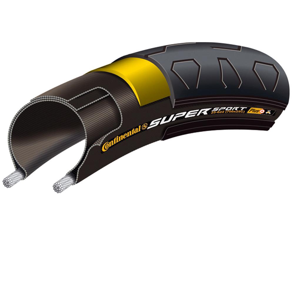 Continental SuperSport Plus Folding Road Tyre -Black 25-622 700x25