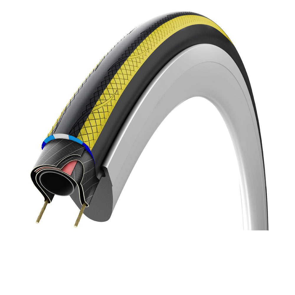 Vittoria Rubino G+ Clincher Black Yellow Tire Graphene 23-622 700x23