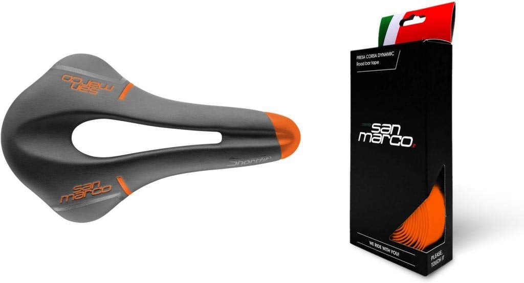 Selle SanMarco Saddle Kit Shortfit Dynamic Open Org/Blk + Tape