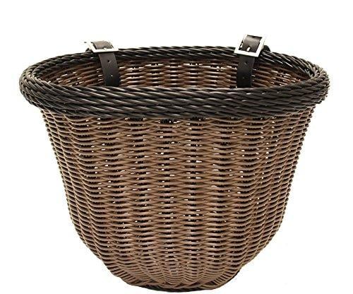 Colorbasket Cord Strap-on Front Handlebar Bike Basket Brown with Black Trim 