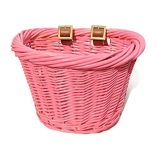 Colorbasket Wicker Jr Strap-on Bike Basket Pink