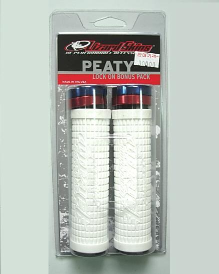 LIZARDSKINS PEATY LOCK-ON BICYCLE BIKE HANDE GRIP WHITE