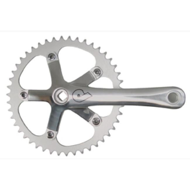 Pake Track Bicycle Crank Set 1-8inch 165mm Silver 