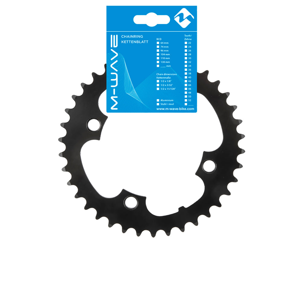 M-Wave E-Bike Chainring 1 / 2x3 / 32 38T Black for Bosch engines