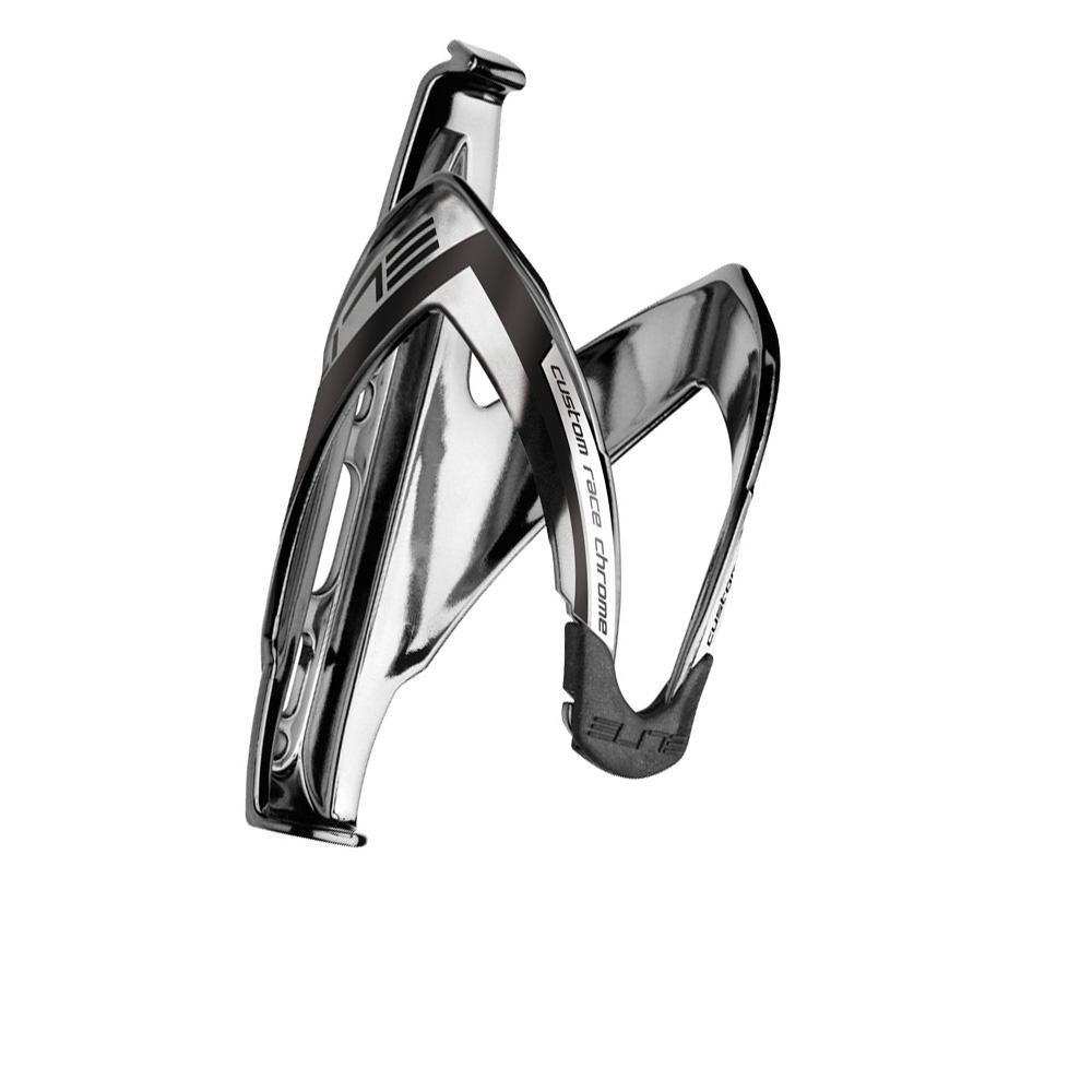 Elite Custom Race Bottle Cage Chrome Logo Black 