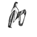 Elite Custom Race Bottle Cage Chrome Logo White
