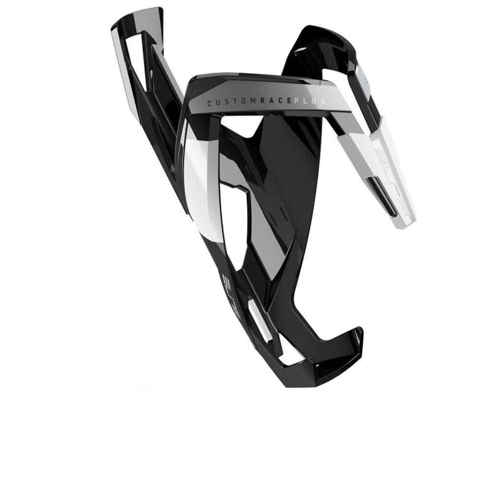 Elite Custom Race Plus Bottlecage Black, White Glossy 
