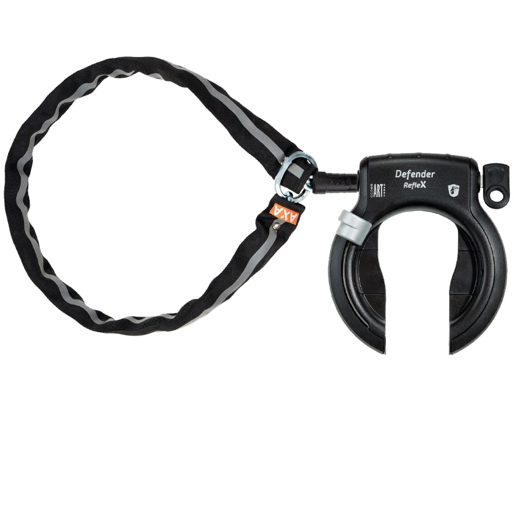 Axa Frame Lock Defender Reflex black+ Chain Plug In Reflex100cm