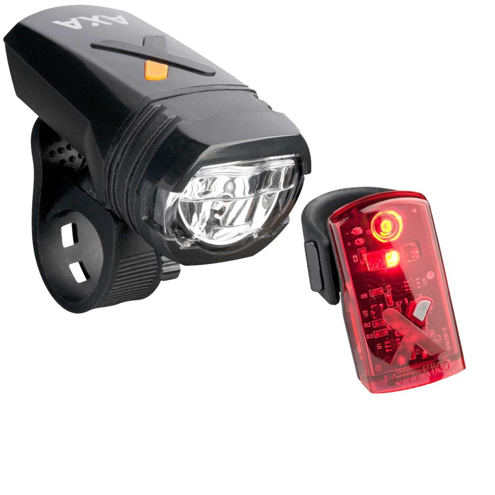 Axa Greenline 50 Lux Front Light + 1 Led Rear Light Set