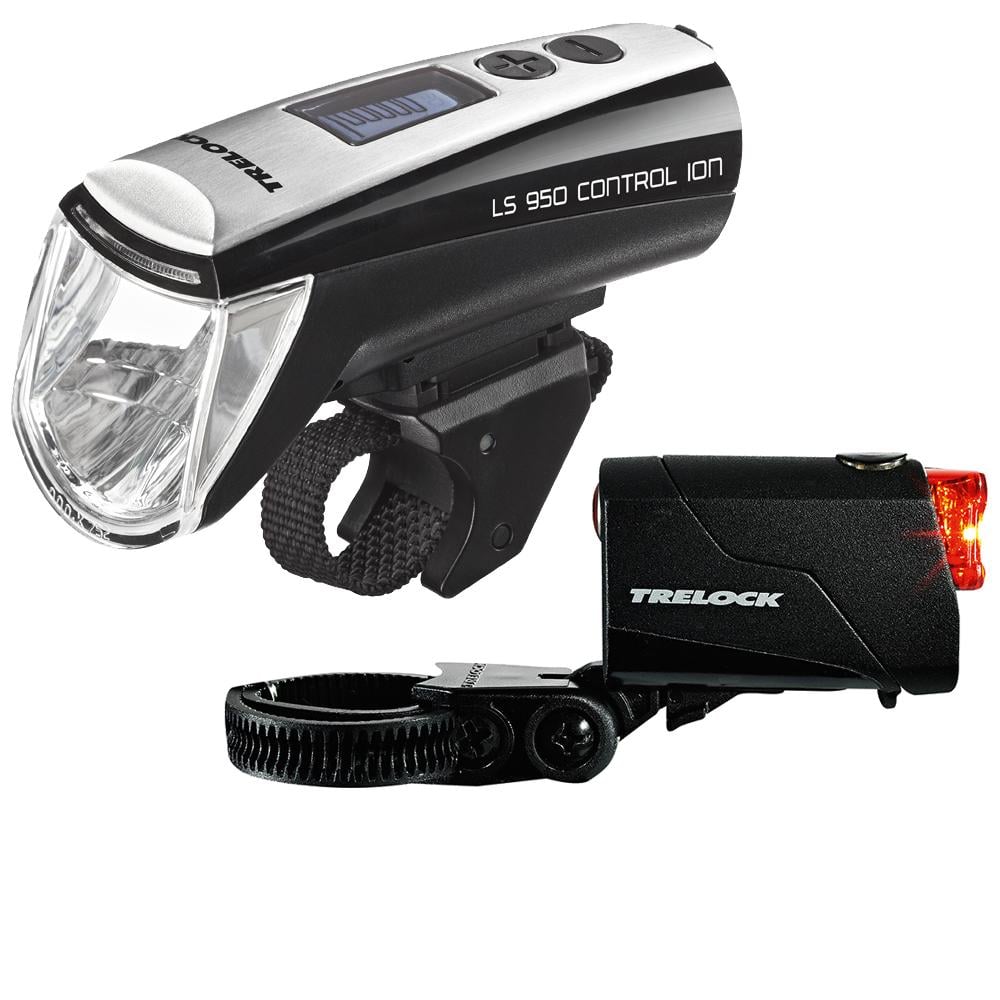 Trelock LS 950 CONTROL ION + LS 720 REEGO LED Light Set - Black