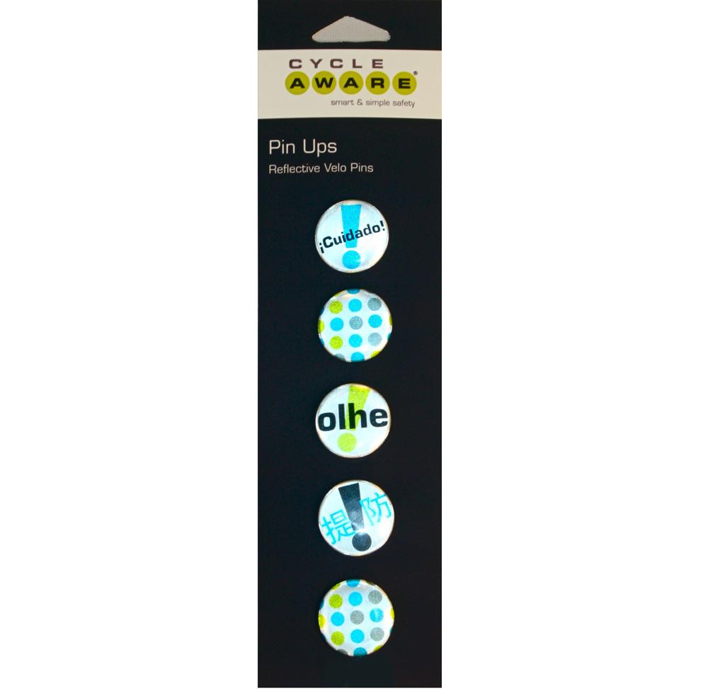 CYCLEAWARE PIN-UPS REFLECTIVE BUTTON SET/5