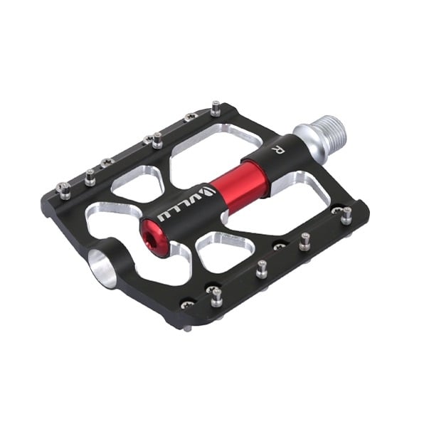 VLLU Pedals ALNC 2025 Black Red Aluminum CromolyAxle