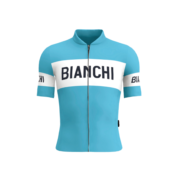 Bianchi Milano Retro Short Sleeves Jersey Men Light Blue