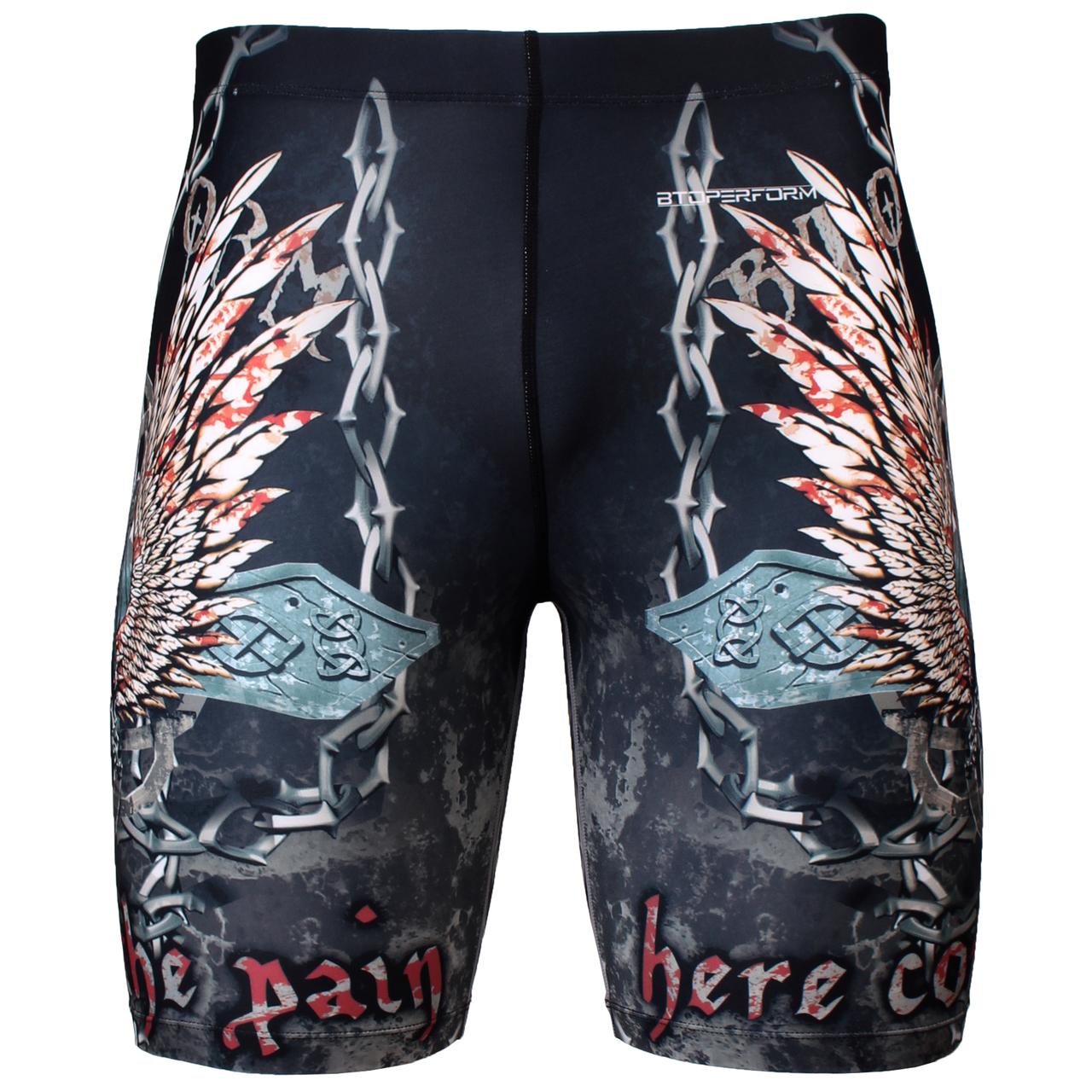 Btoperform Skull Cross Full Graphic Compression Shorts FY-306