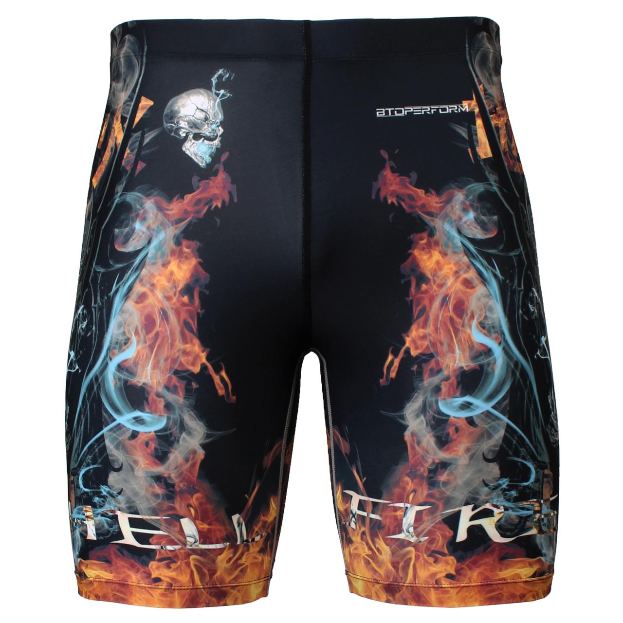 Btoperform Hell Fire Full Graphic Compression Shorts FY-320