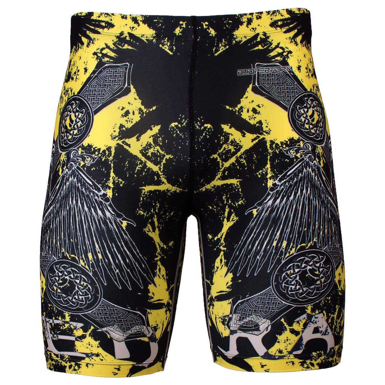 Btoperform Raven Skull Full Graphic Compression Shorts FY-325