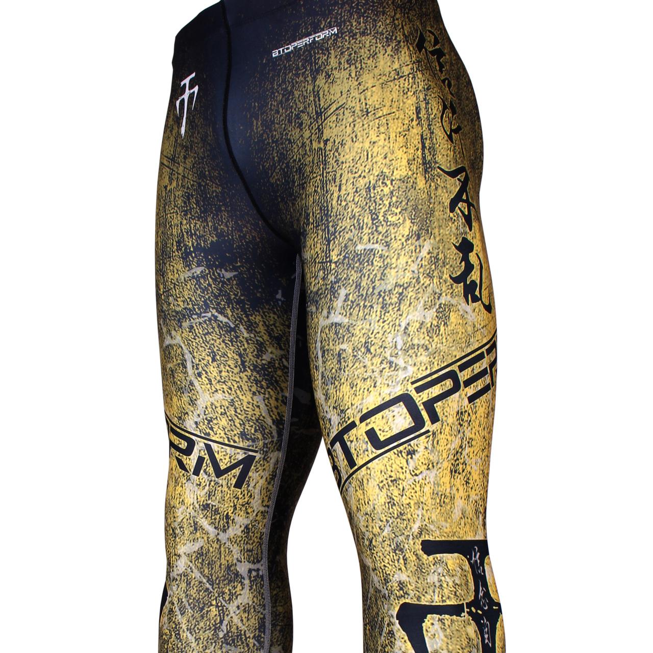 Btoperform Grunge Yellow FY-107Y Compression Leggings Bottom MMA Tights Yoga