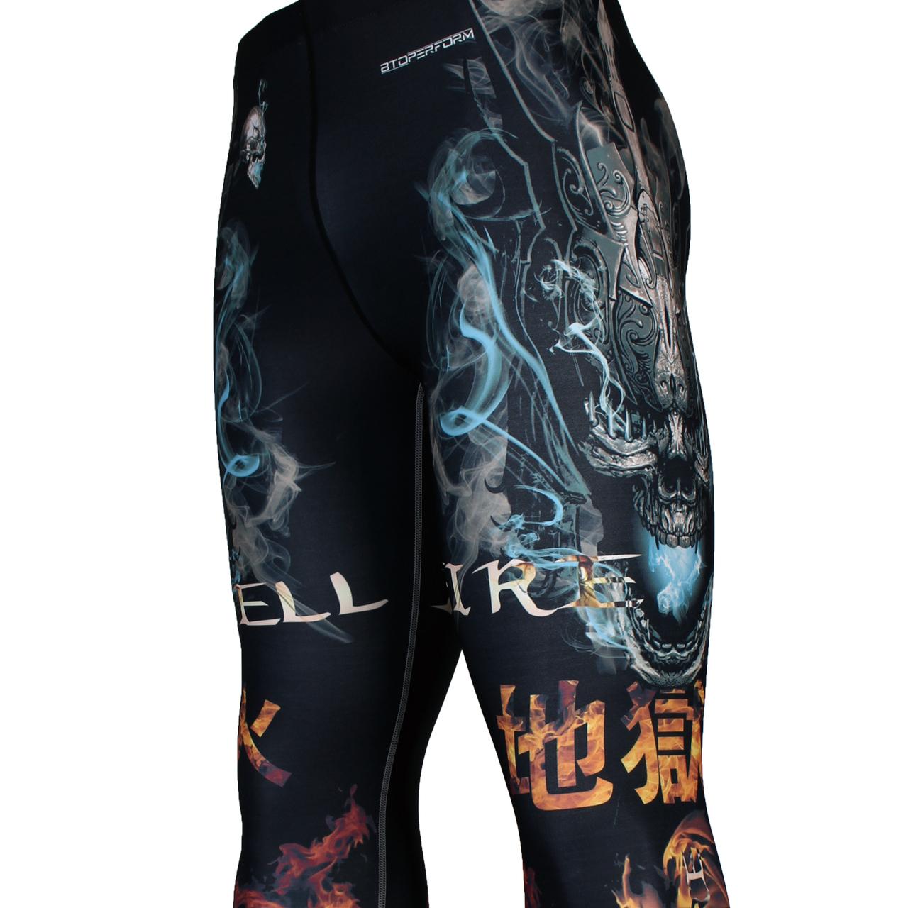 Btoperform Hell Fire FY-120 Compression Leggings Bottom MMA Tights Yoga