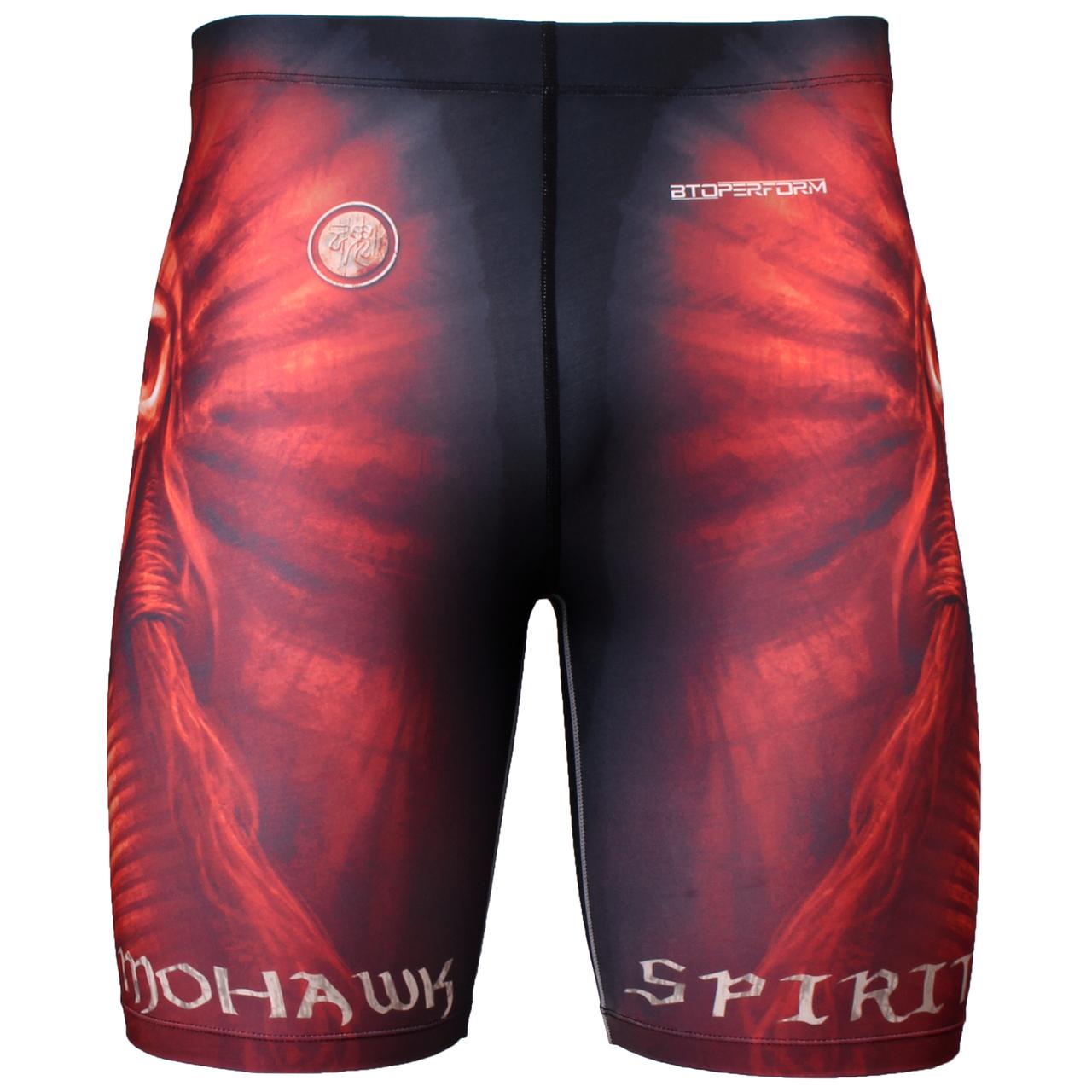 Btoperform Mohawk Spirit - Red Full Graphic Compression Shorts FY-302R