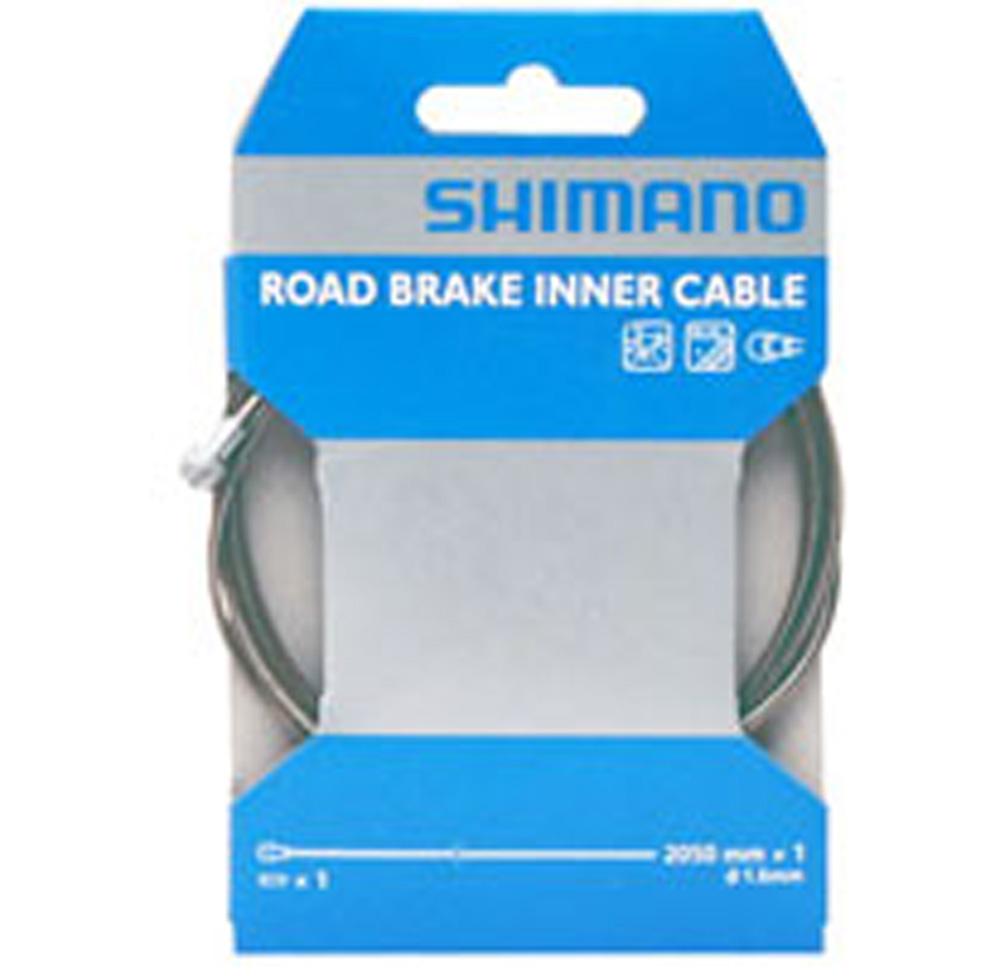 SHIMANO BRAKE CABLE SS ROAD 1.6x2050mm w/ CAP