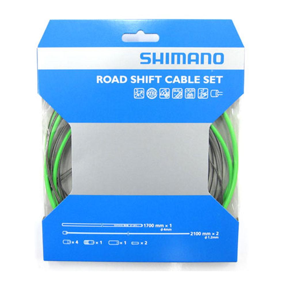 SHIMANO PTFE ROAD SHIFT CABLE & HOUSING SET GREEN