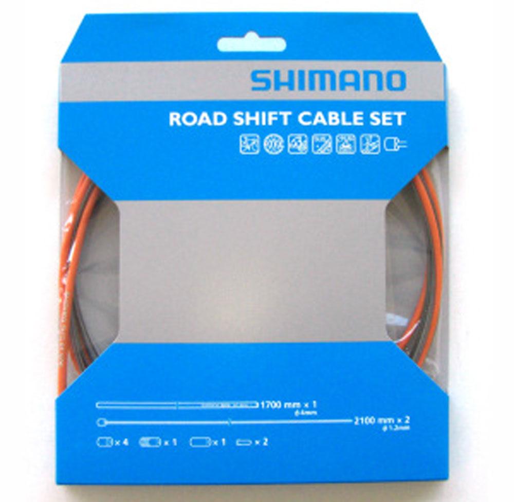 SHIMANO PTFE ROAD SHIFT CABLE & HOUSING SET ORANGE