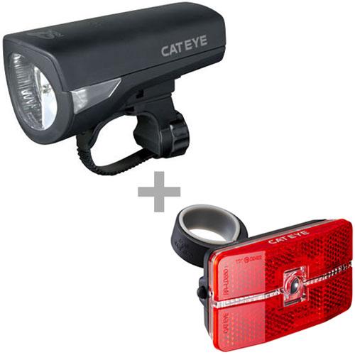 Cateye HL-EL340 and TL-LD570-R Front Rear LED Light Set