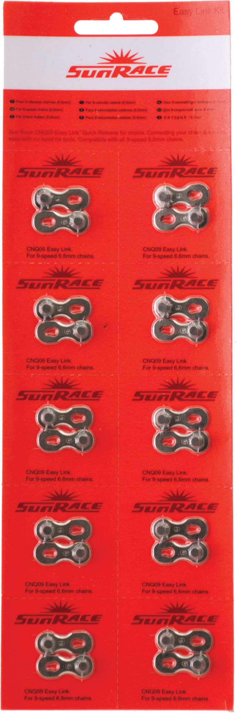 CHAIN LINK 9SP SIL 6.6 SUN RACE Q-LINK (CARD/10)