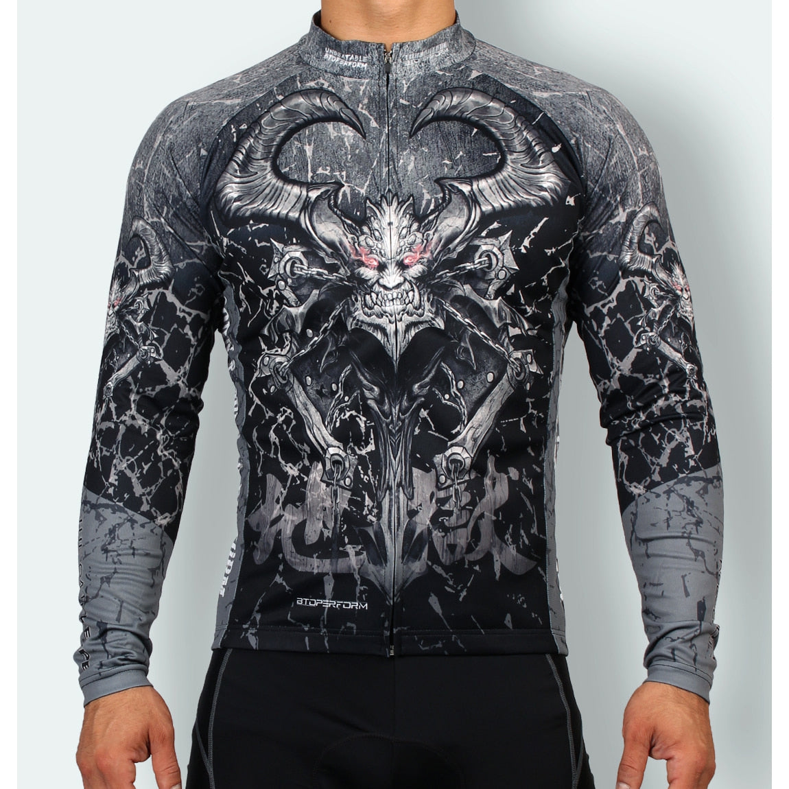 Btoperform CJ-101 Long Sleeve Cycling Jersey GateKeeper og Hell Black