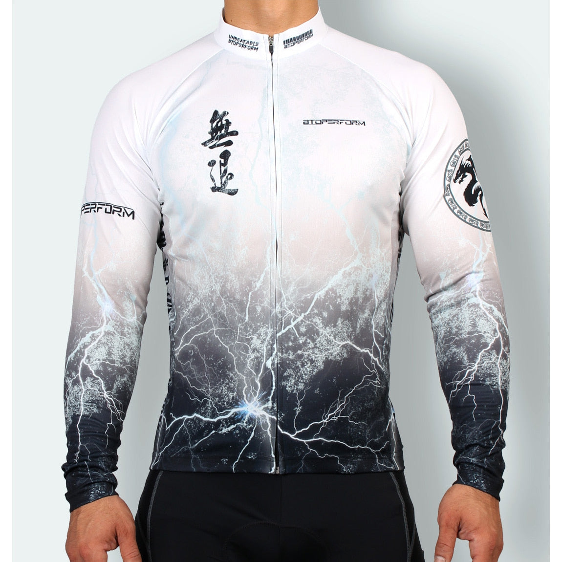 Btoperform CJ-103W Long Sleeve Cycling Jersey No Retreat White