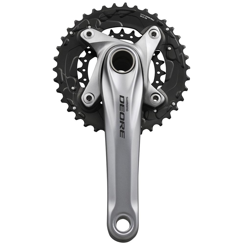 SHIMANO FC-M615 DEORE 175 38/24T 10-SPEED w/ BB SILVER