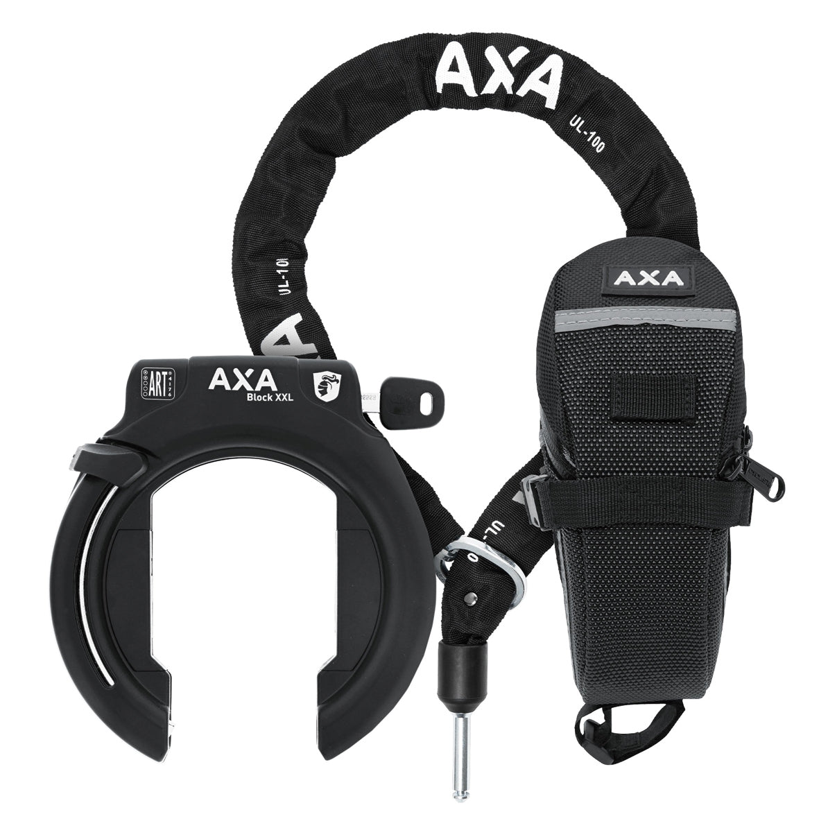 AXA Block XXL Frame Lock Cable Seat Bag Set