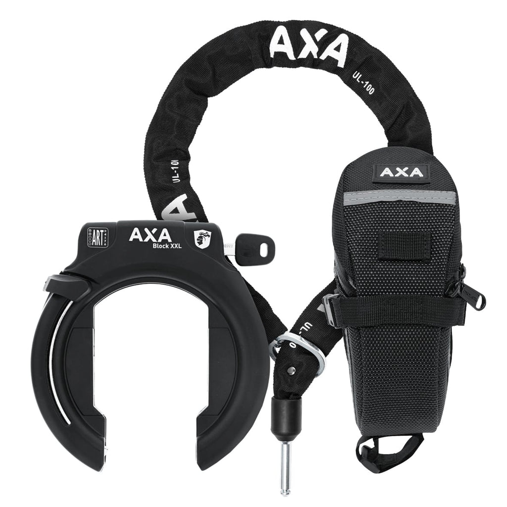 AXA Block XXL Frame Lock Cable Seat Bag Set