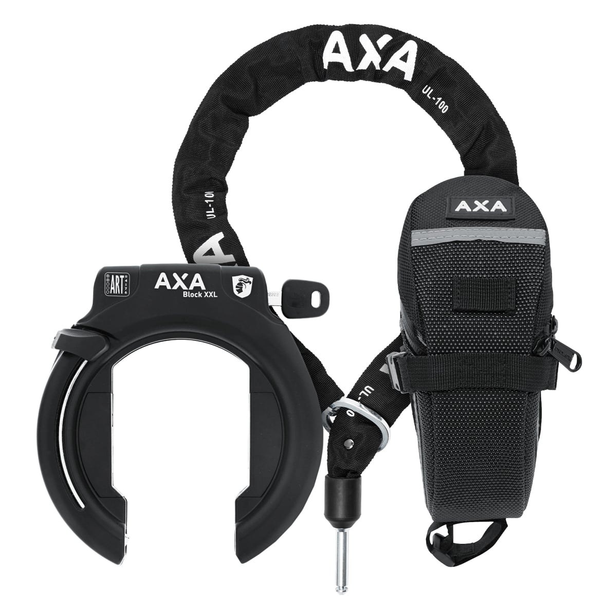AXA Block XXL Frame Lock Cable Seat Bag Set