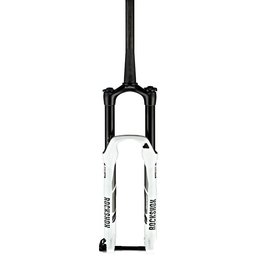 RockShox Revelation World Cup Dual Position Air 150 26" Maxle Lite15 White Motion Control DNA 3-Position Crown Adjust Carbon Steerer Tapered Disc