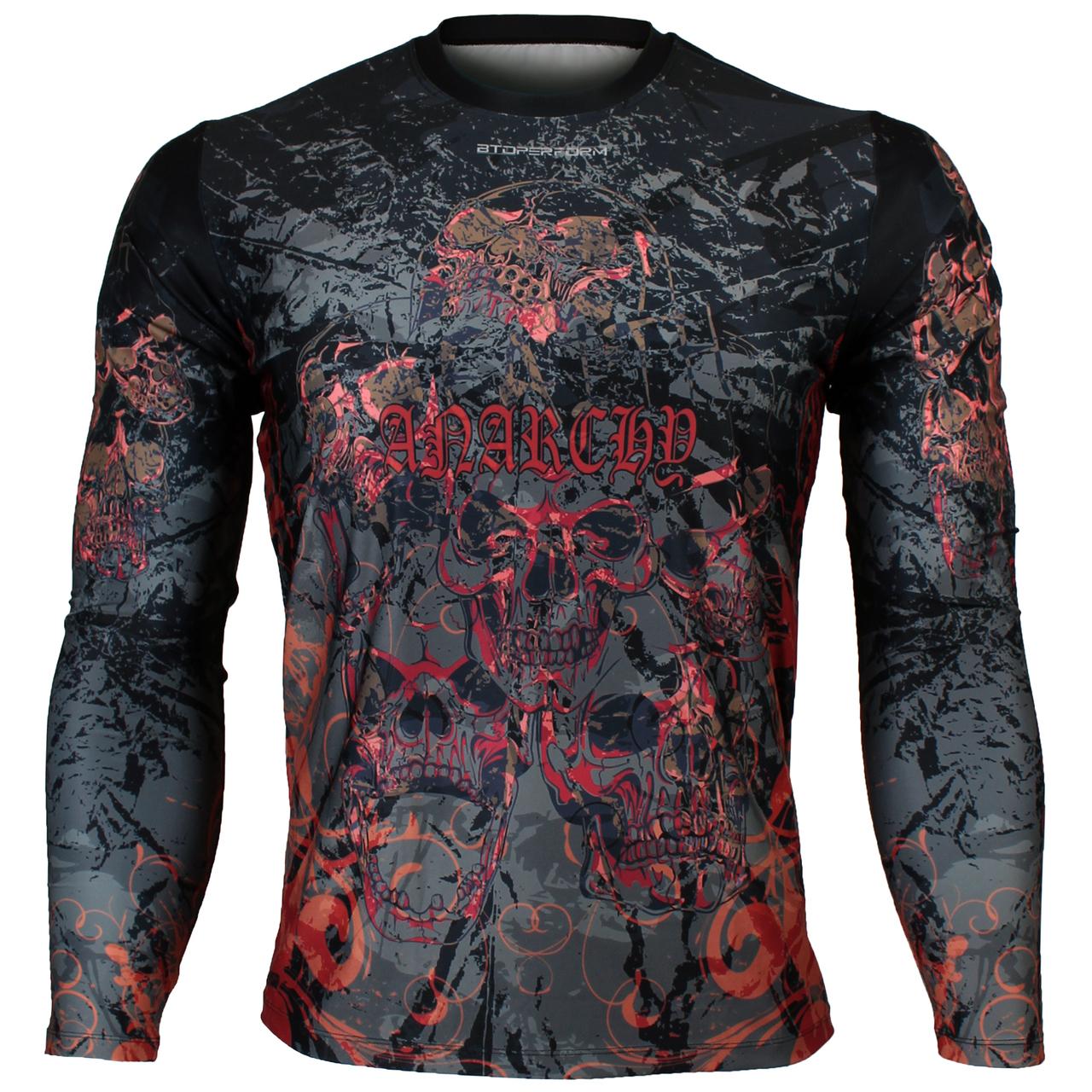 Btoperform Anarchy Loose-fit Full Graphic Long Sleeve Crew neck Shirts FR-148
