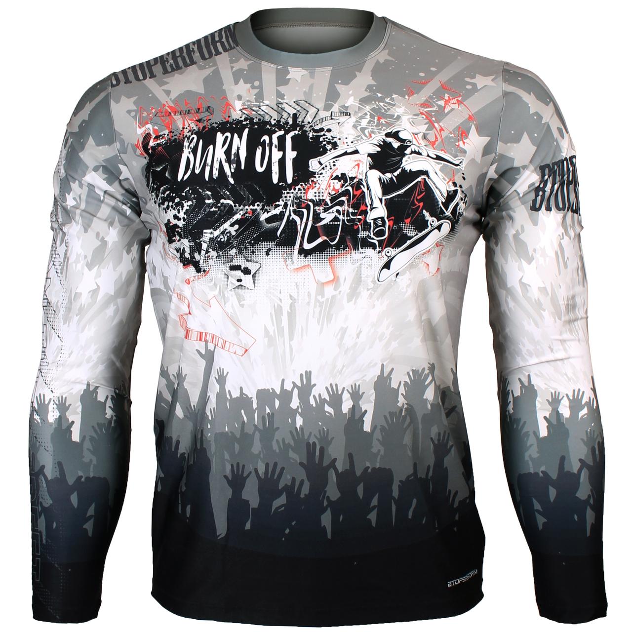 Btoperform Burn off - Wild Full Graphic Loose-fit Long Sleeve Crew neck Shirts FR-158W