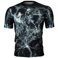 Btoperform No Retreat Thunder Black Full Graphic Loose-fit Crew neck T-Shirts FR-303K