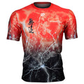 Btoperform No Retreat Thunder Red Full Graphic Loose-fit Crew neck T-Shirts FR-303R