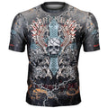 Btoperform Skull Cross Full Graphic Loose-fit Crew neck T-Shirts FR-306