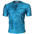 Btoperform Grunge - Blue Full Graphic Loose-fit Crew neck T-Shirts FR-307B