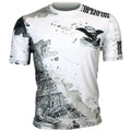 Btoperform Old Wild White Full Graphic Loose-fit Crew neck T-Shirts FR-347W