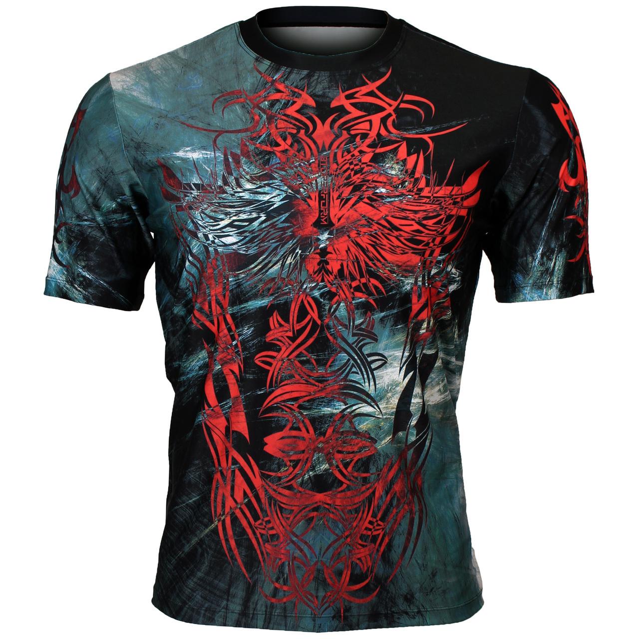 Btoperform Metal Tribal Full Graphic Loose-fit Crew neck T-Shirts FR-353