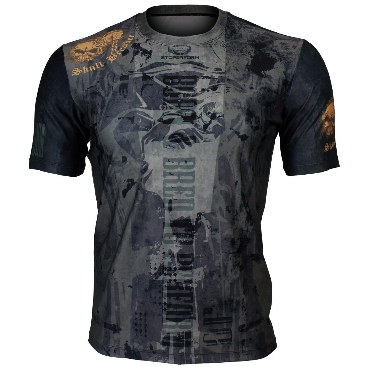 Btoperform Skull Breaker Full Graphic Loose-fit Crew neck T-Shirts FR-356